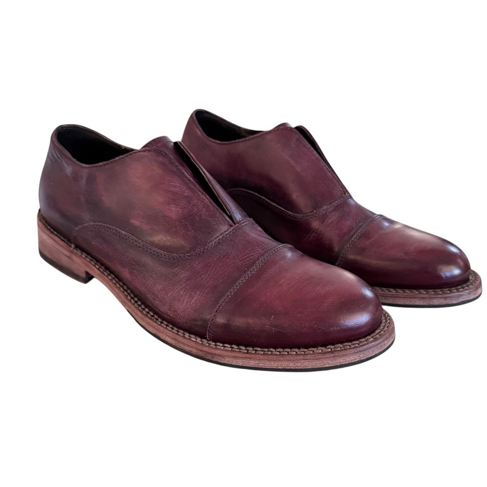 Freebird Mens Oxblood Detrick Leather Slip On Oxford Dress Shoes Size 11